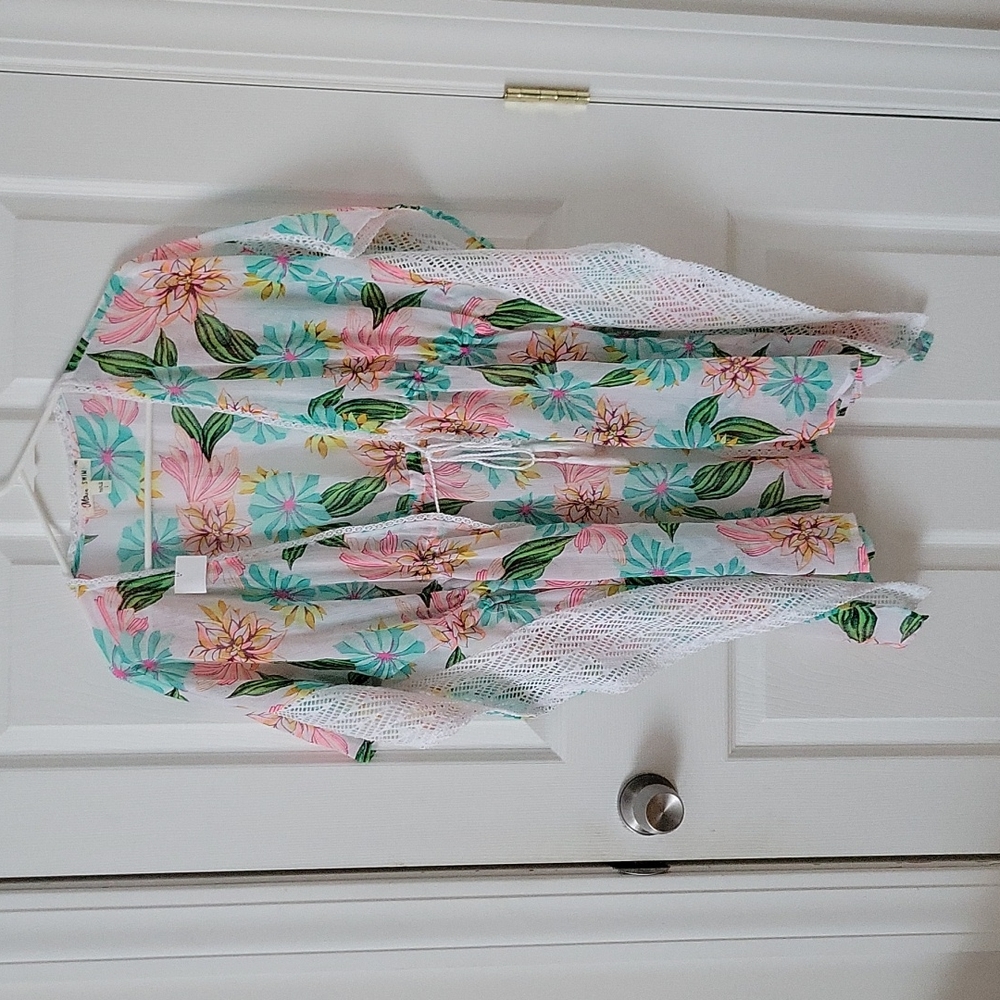 Miken Swim tropical floral beach cover-up size L